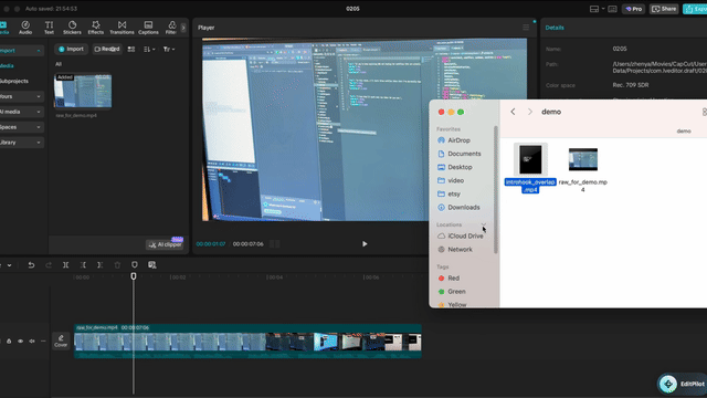 Download and import your generated caption asset into your video editor